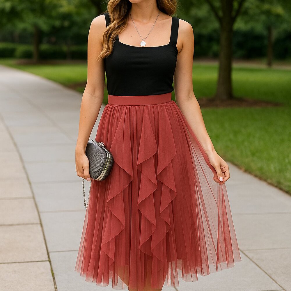 NWT Stunning Cinnamon Tulle Skirt